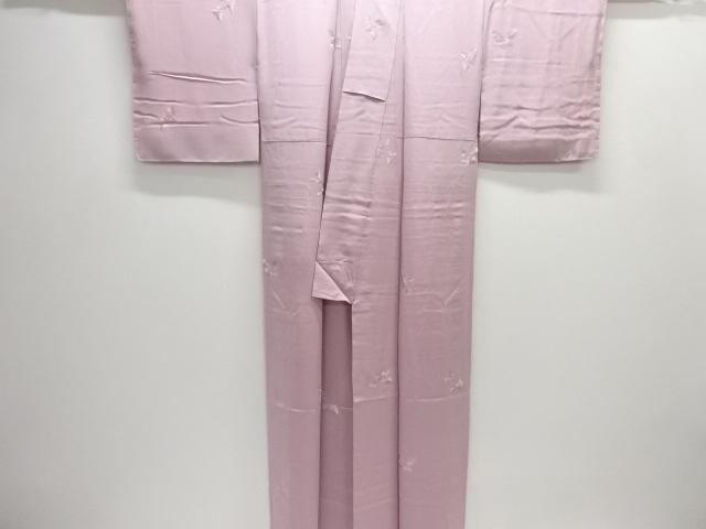  未使用品　蘇州刺繍草の実模様一ツ紋色無地着物